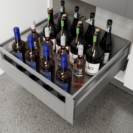 Tủ đồ khô 1 tầng thành cao 185mm ngăn kéo độc lập màu ghi EKL23260 – Eurogold