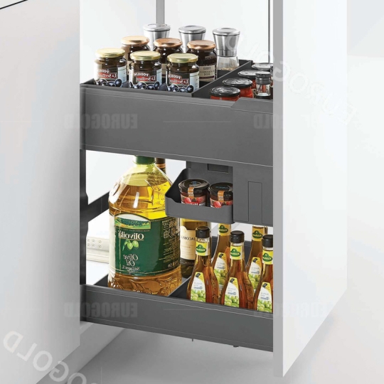 Giá gia vị chai lọ nhôm cao cấp màu ghi đậm EMG5535– Eurogold