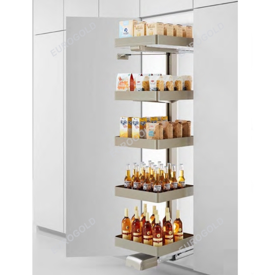 Tủ kho 5 tầng âm tủ nhôm cao cấp màu champane EUM5045 – Eurogold