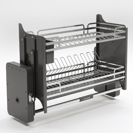 Giá bát di động Eurogold inox 304 khung màu ghi  900mm EVI990LG