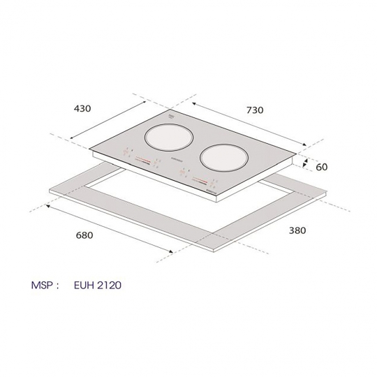 BẾP TỪ 2  VÙNG NẤU EUROGOLD EUH2120