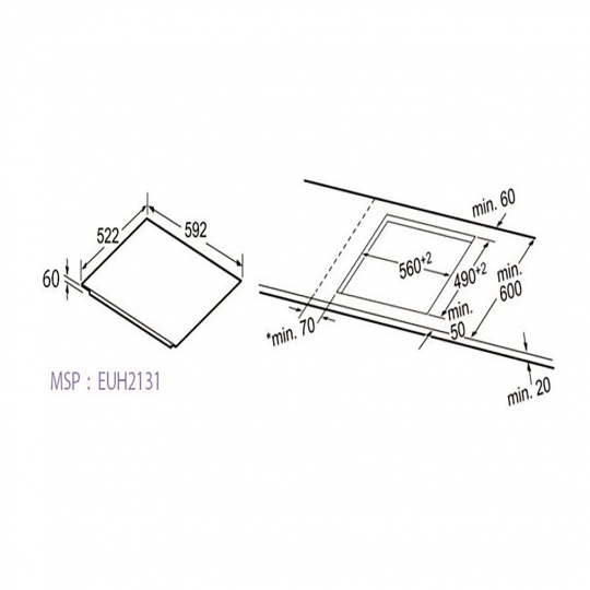 BẾP TỪ 3  VÙNG NẤU EUROGOLD EUH2131